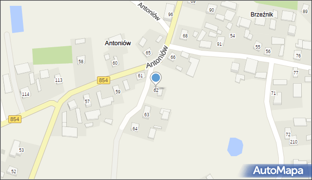 Antoniów, Antoniów, 62, mapa Antoniów