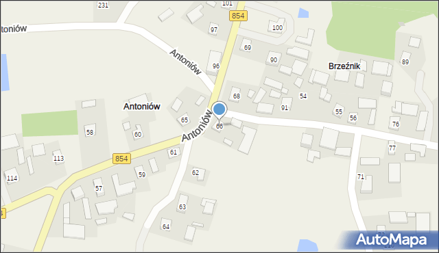 Antoniów, Antoniów, 66, mapa Antoniów