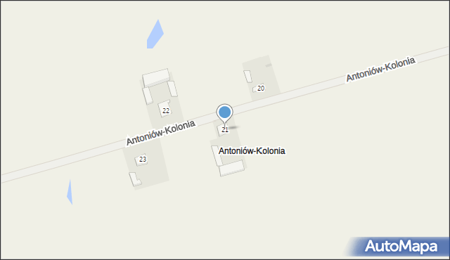 Antoniów-Kolonia, Antoniów-Kolonia, 21, mapa Antoniów-Kolonia