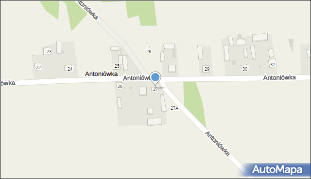 Antoniówka, Antoniówka, 27, mapa Antoniówka