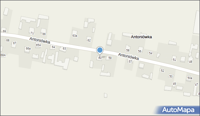 Antoniówka, Antoniówka, 61, mapa Antoniówka