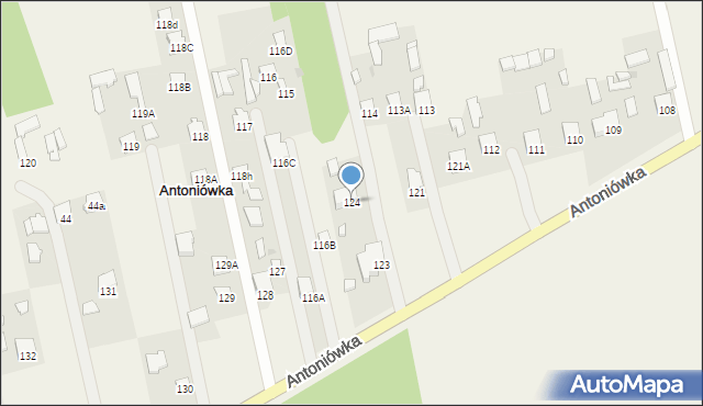 Antoniówka, Antoniówka, 124, mapa Antoniówka