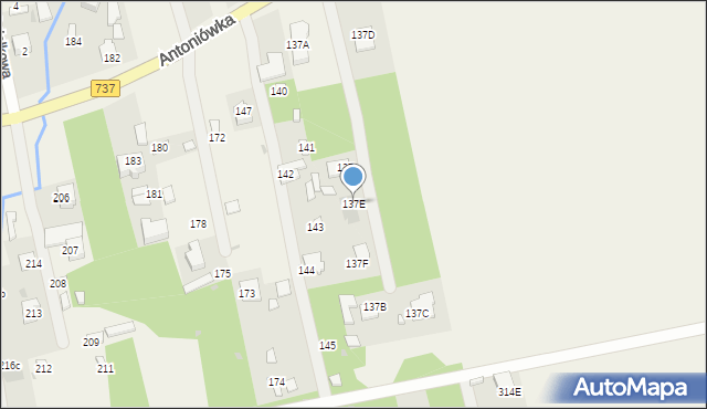 Antoniówka, Antoniówka, 137E, mapa Antoniówka