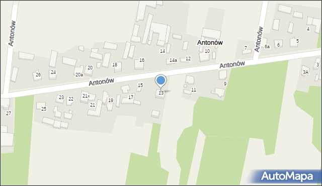 Antonów, Antonów, 13B, mapa Antonów