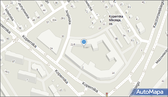 Białystok, Angielska, 21/7, mapa Białegostoku