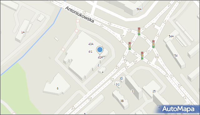 Białystok, Antoniukowska, 41A, mapa Białegostoku