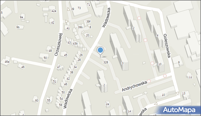 Bielsko-Biała, Andrychowska, 87, mapa Bielsko-Białej