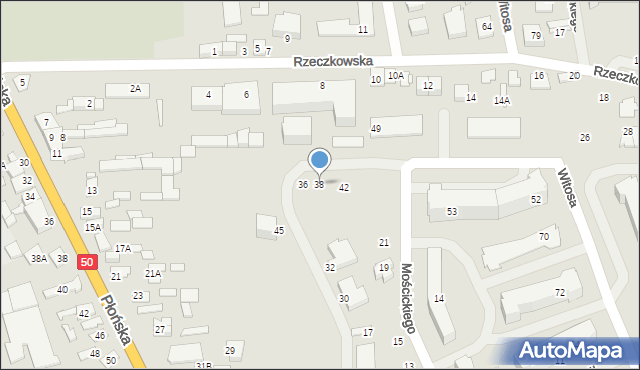 Ciechanów, Andersa Władysława, gen., 38, mapa Ciechanów