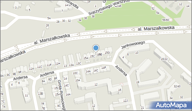 Częstochowa, Andersa Władysława, gen., 15D, mapa Częstochowy