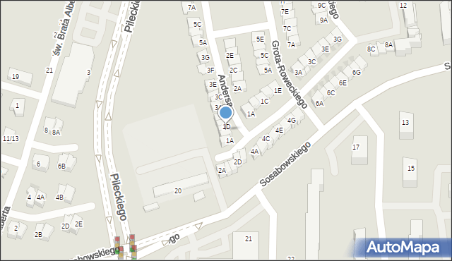 Częstochowa, Andersa Władysława, gen., 1C, mapa Częstochowy