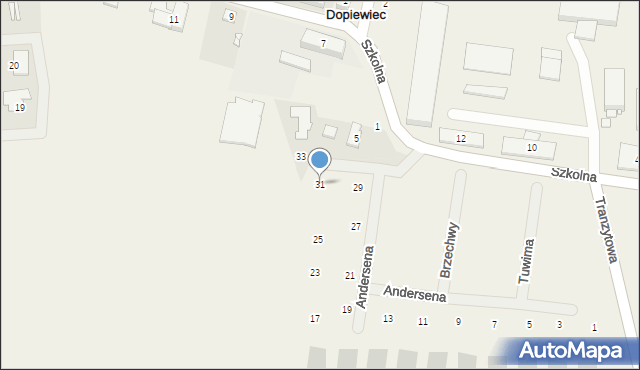 Dopiewiec, Andersena Hansa Christiana, 31, mapa Dopiewiec