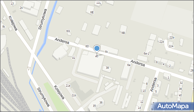 Dzierżoniów, Andersa Władysława, gen., 40, mapa Dzierżoniów