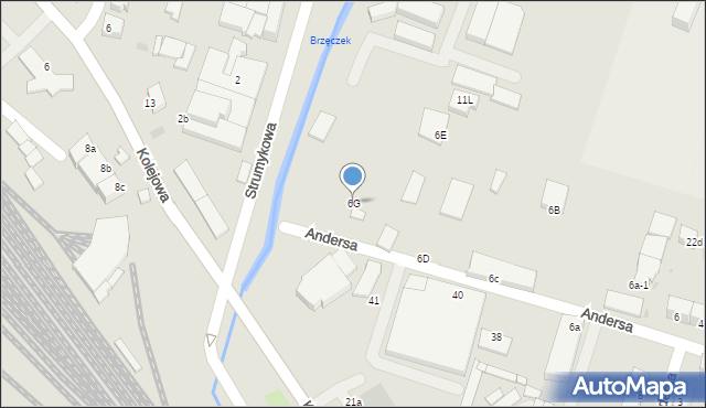 Dzierżoniów, Andersa Władysława, gen., 6G, mapa Dzierżoniów