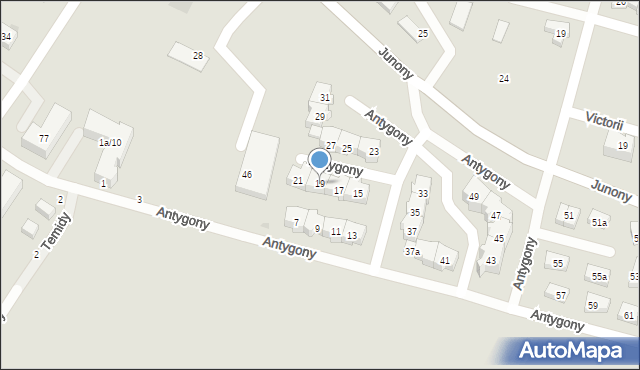 Gdańsk, Antygony, 19, mapa Gdańska