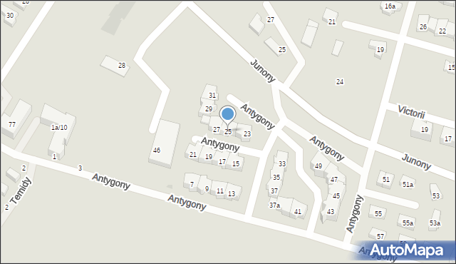 Gdańsk, Antygony, 25, mapa Gdańska