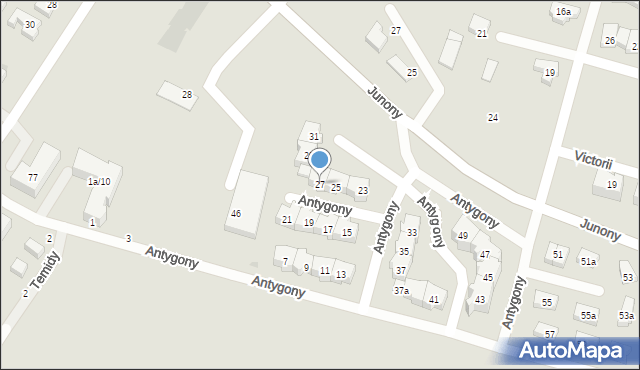 Gdańsk, Antygony, 27, mapa Gdańska