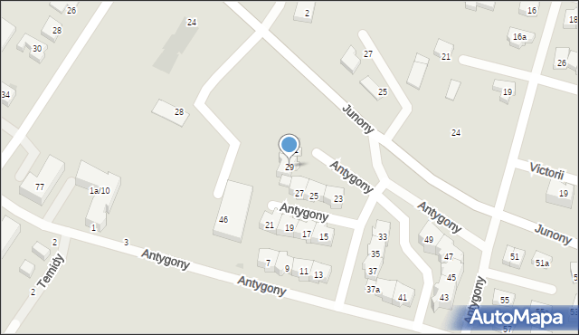 Gdańsk, Antygony, 29, mapa Gdańska