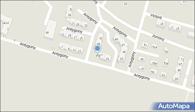 Gdańsk, Antygony, 37a, mapa Gdańska