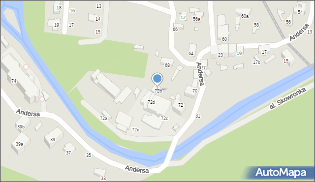 Głuchołazy, Andersa Władysława, gen., 72b, mapa Głuchołazy