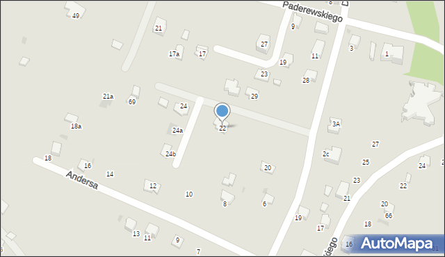 Gorlice, Andersa Władysława, gen., 22, mapa Gorlic