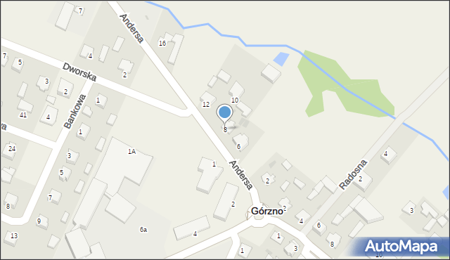 Górzno, Andersa Władysława, gen., 8, mapa Górzno