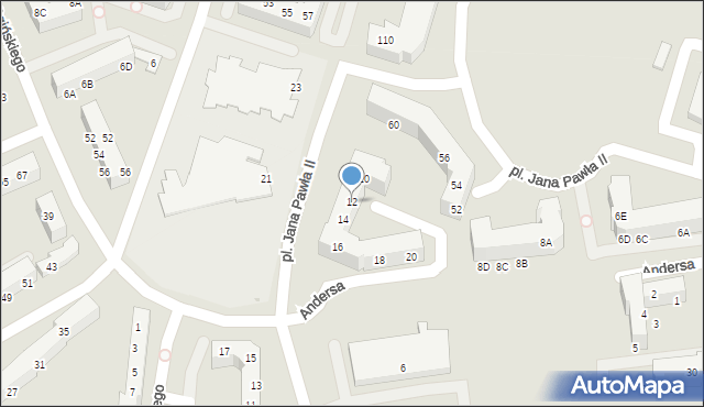 Gorzów Wielkopolski, Andersa Władysława, gen., 12, mapa Gorzów Wielkopolski