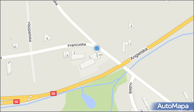 Grójec, Angielska, 1, mapa Grójec