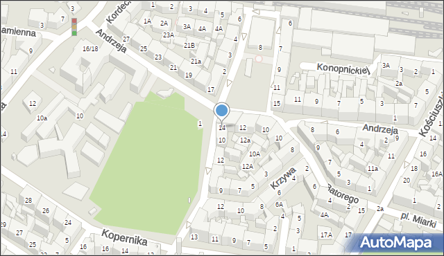 Katowice, Andrzeja, 14, mapa Katowic