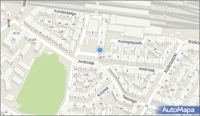 Katowice, Andrzeja, 15, mapa Katowic