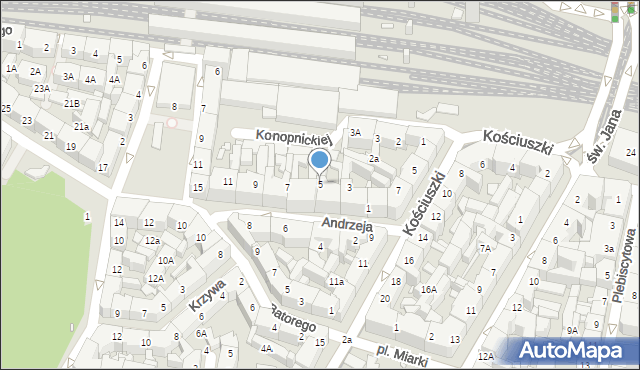 Katowice, Andrzeja, 5, mapa Katowic