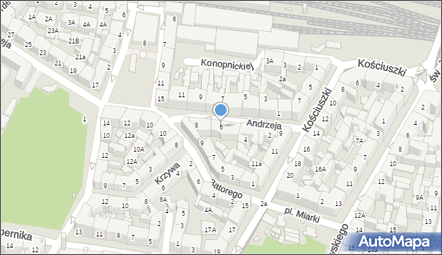 Katowice, Andrzeja, 6, mapa Katowic