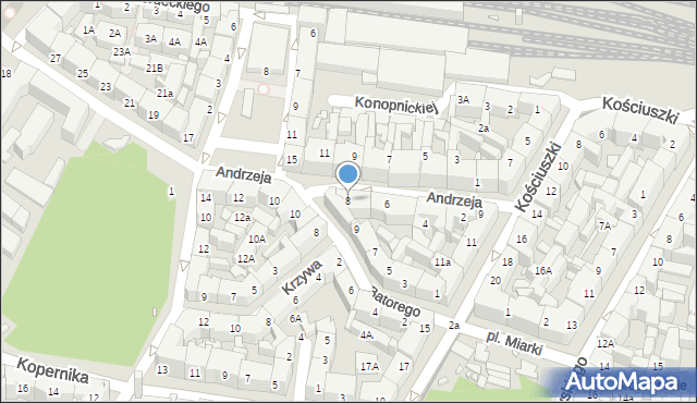 Katowice, Andrzeja, 8, mapa Katowic