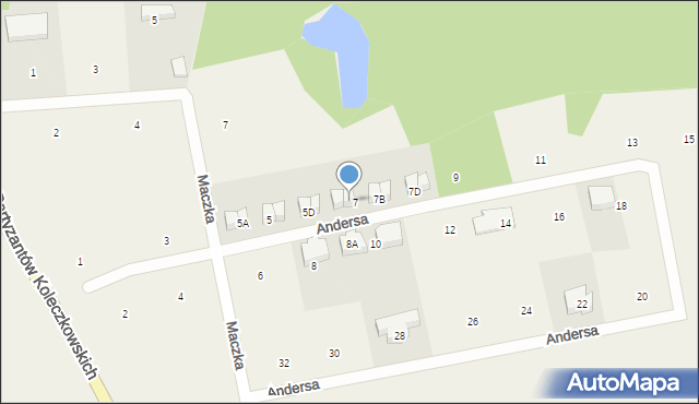 Koleczkowo, Andersa Władysława, gen., 7A, mapa Koleczkowo