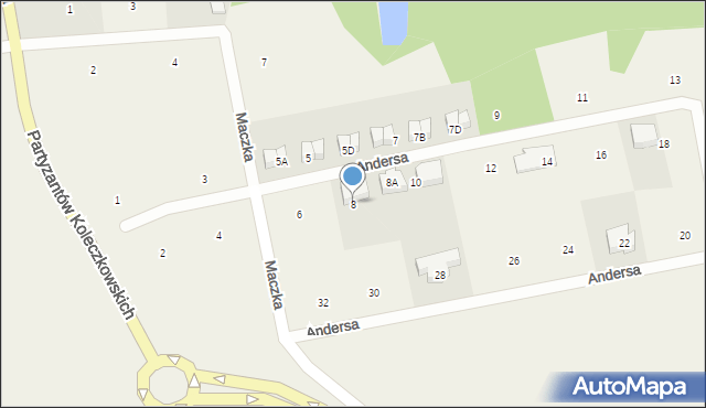 Koleczkowo, Andersa Władysława, gen., 8, mapa Koleczkowo