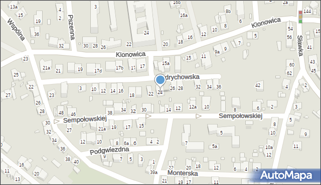 Kraków, Andrychowska, 24, mapa Krakowa