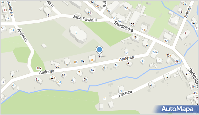 Nowa Ruda, Andersa Władysława, gen., 7, mapa Nowa Ruda
