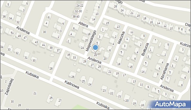 Oborniki, Andersa Władysława, gen., 22, mapa Oborniki