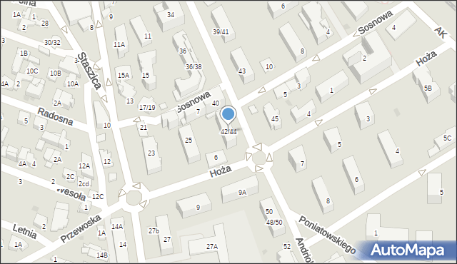 Otwock, Andriollego Elwiro Michała, 42/44, mapa Otwock