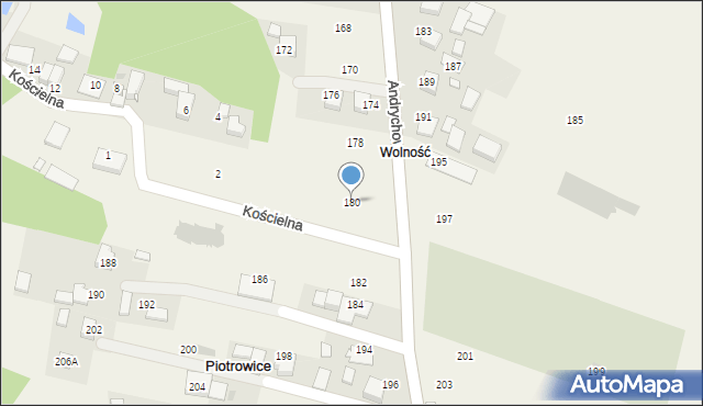 Piotrowice, Andrychowska, 180, mapa Piotrowice