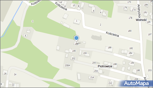 Piotrowice, Andrychowska, 188, mapa Piotrowice