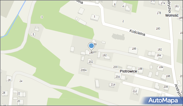 Piotrowice, Andrychowska, 190, mapa Piotrowice