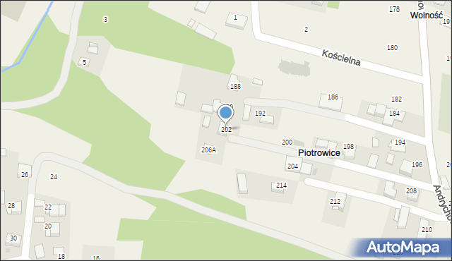 Piotrowice, Andrychowska, 202, mapa Piotrowice