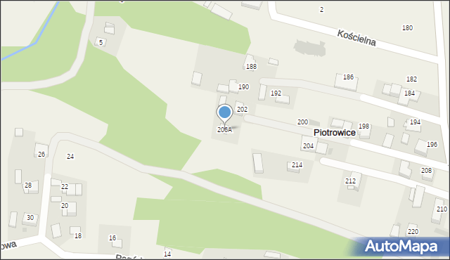 Piotrowice, Andrychowska, 206A, mapa Piotrowice