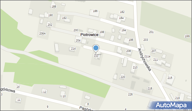 Piotrowice, Andrychowska, 212, mapa Piotrowice