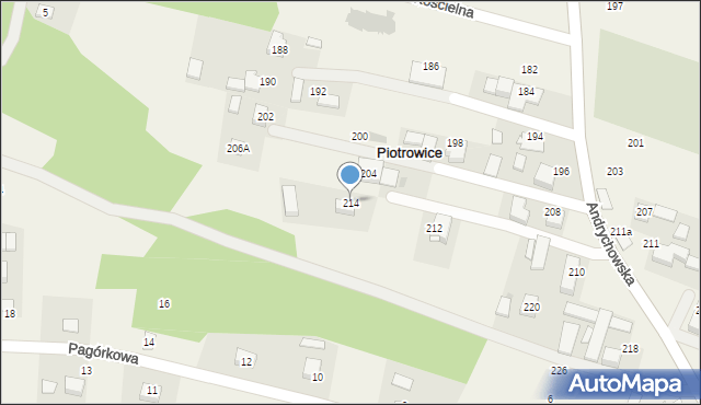 Piotrowice, Andrychowska, 214, mapa Piotrowice