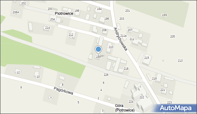 Piotrowice, Andrychowska, 220, mapa Piotrowice