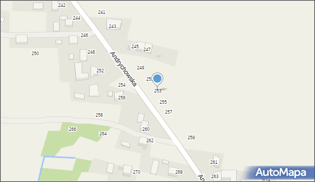 Piotrowice, Andrychowska, 253, mapa Piotrowice