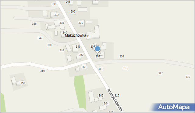 Piotrowice, Andrychowska, 307, mapa Piotrowice