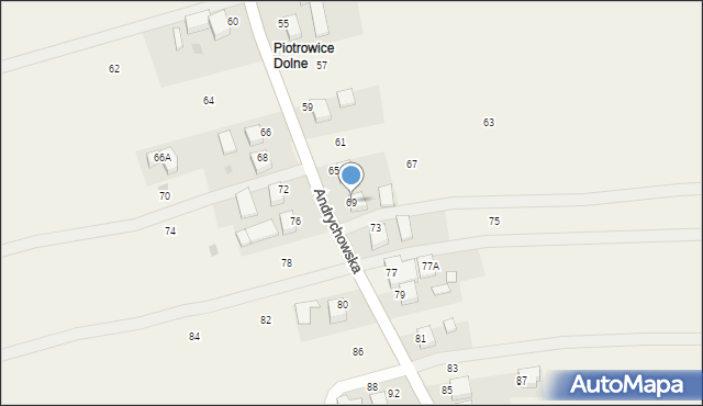 Piotrowice, Andrychowska, 69, mapa Piotrowice