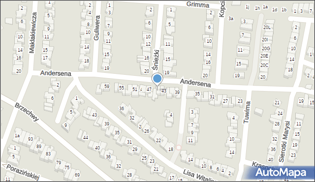 Poznań, Andersena Jana Christiana, 45, mapa Poznania